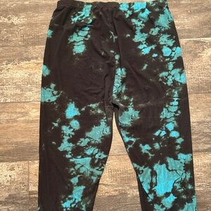 3x/5x leggings depot Teal and black tie dye